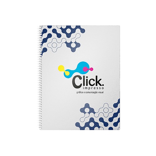 Caderno com capa e contracapa dura personalizadas e 60fls, 120pg pautadas